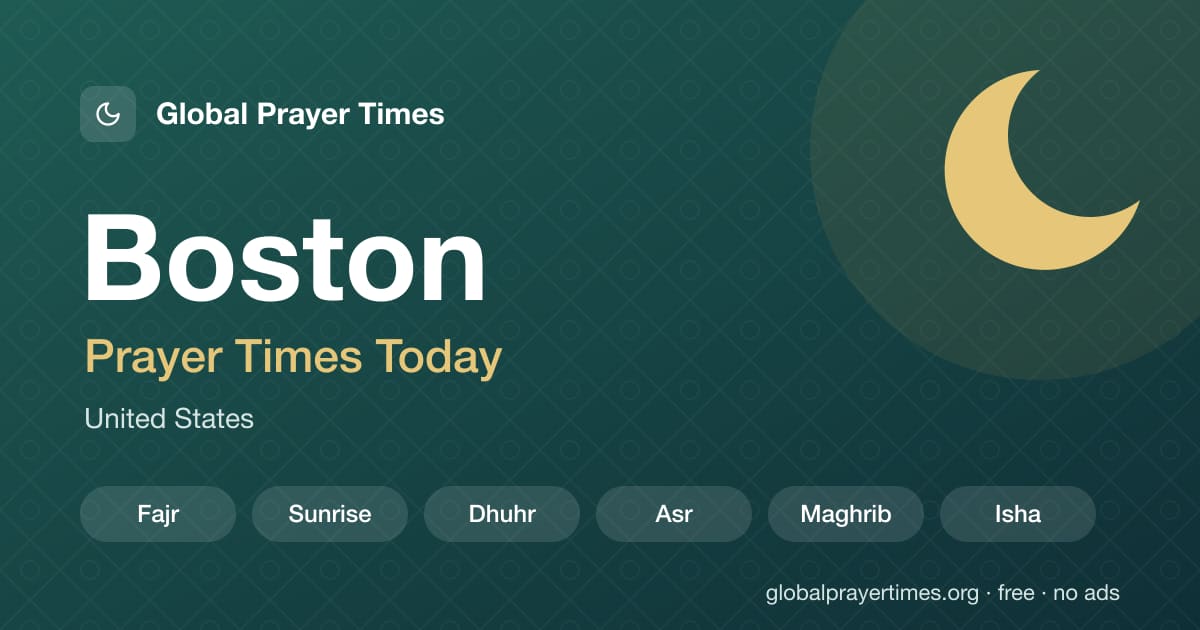 Boston Time Maghrib Time in Boston Today β Maghrib / Magrib